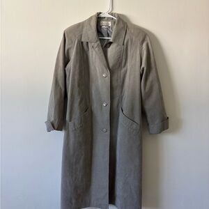 Vintage 70’s ultra suede brand Stylish Gray swing Trench Coat for Women